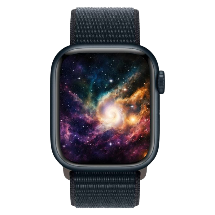 Apple Watch Series 9, 45 мм корпус из алюминия цвета тёмная ночь, текстильный ремешок цвета тёмная ночь